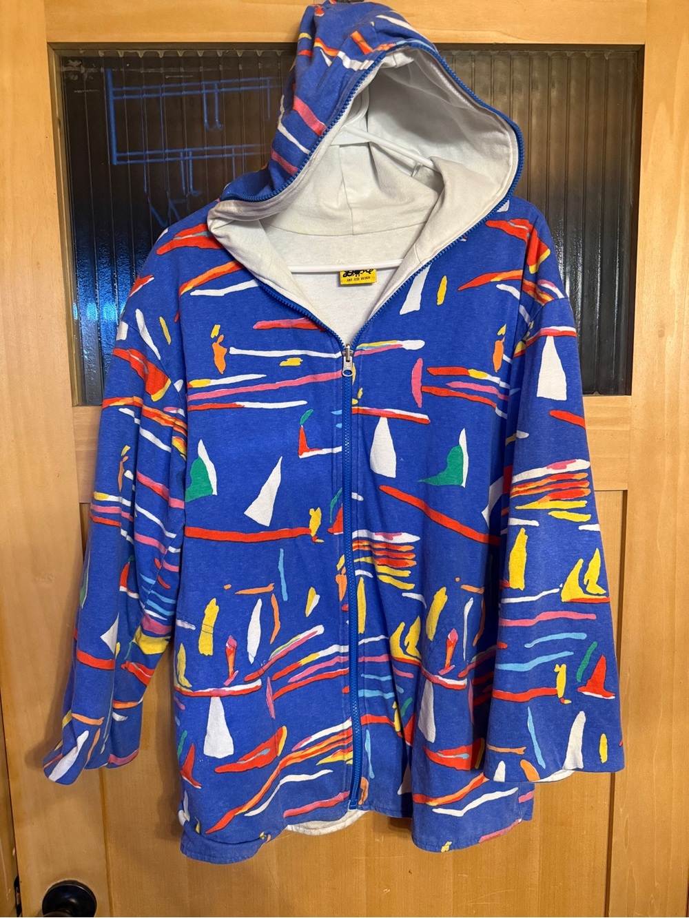 Vtg Ken Done Art And Design Abstract Art Full Zip Hoodie Sweatshirt Medium Paint